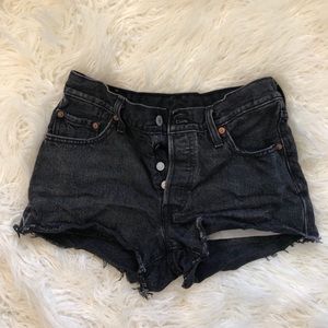 Levi’s 501 high waisted denim shorts